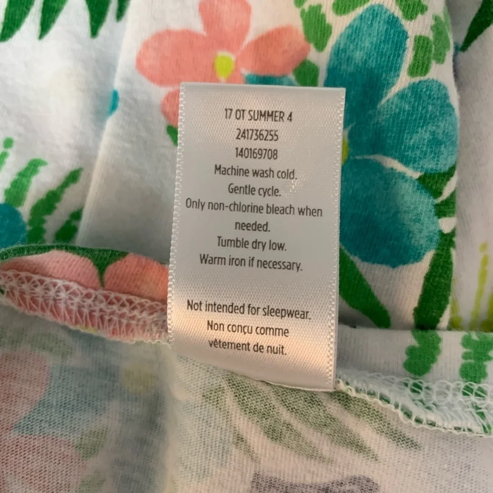 Girls Gymboree Green Floral Print Swing Top